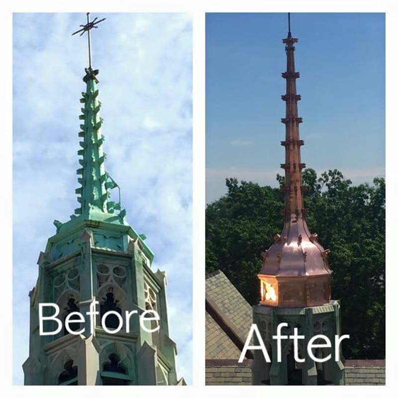 copper pinnacle before and after